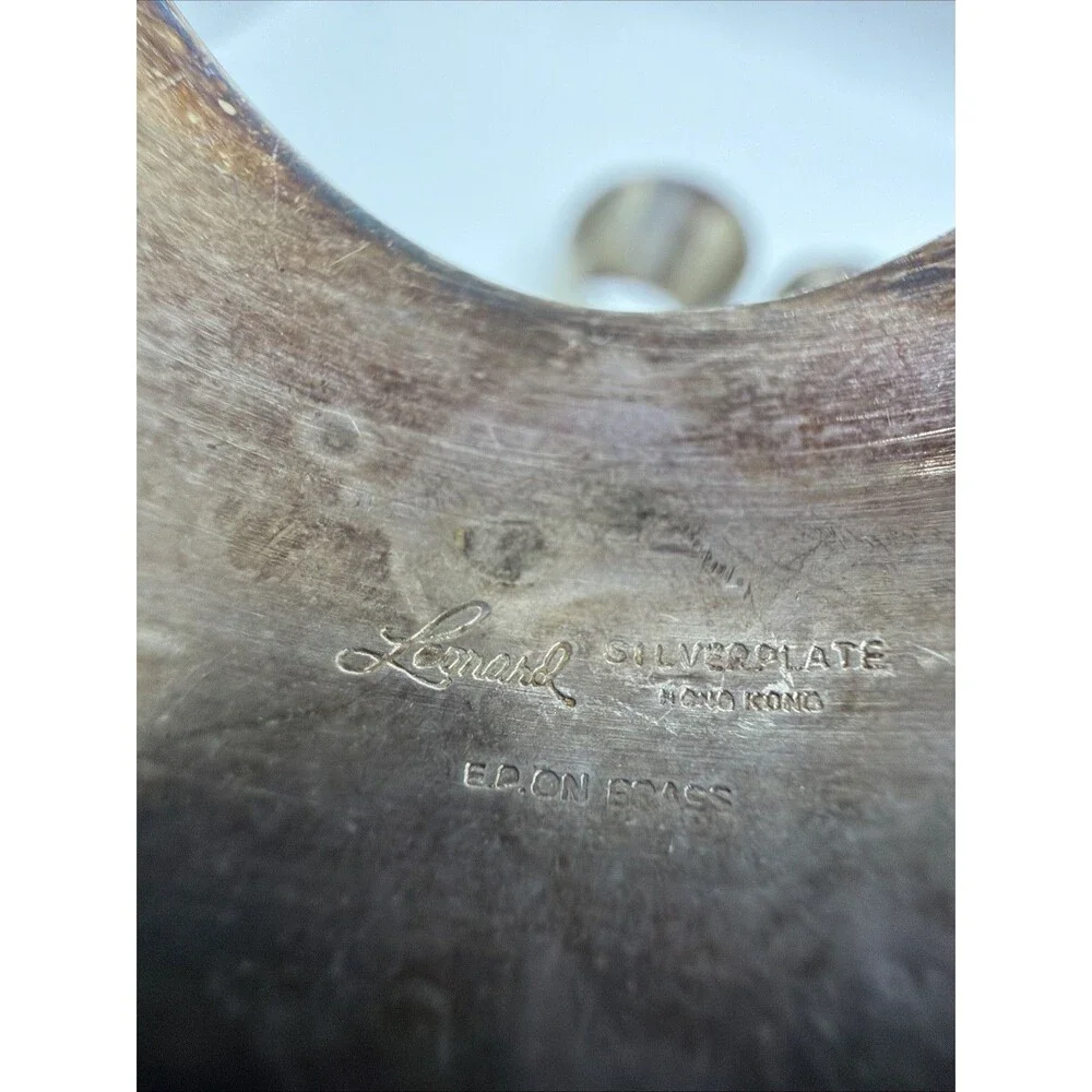 Set Of 7 Leonard Silver Plate Napkin Rings Slanted Oval Shape 2x1.5”- READ